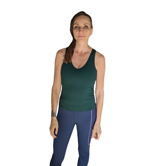 Athleta Forest Green V Neck Tank Top Small - Picture 7 of 8